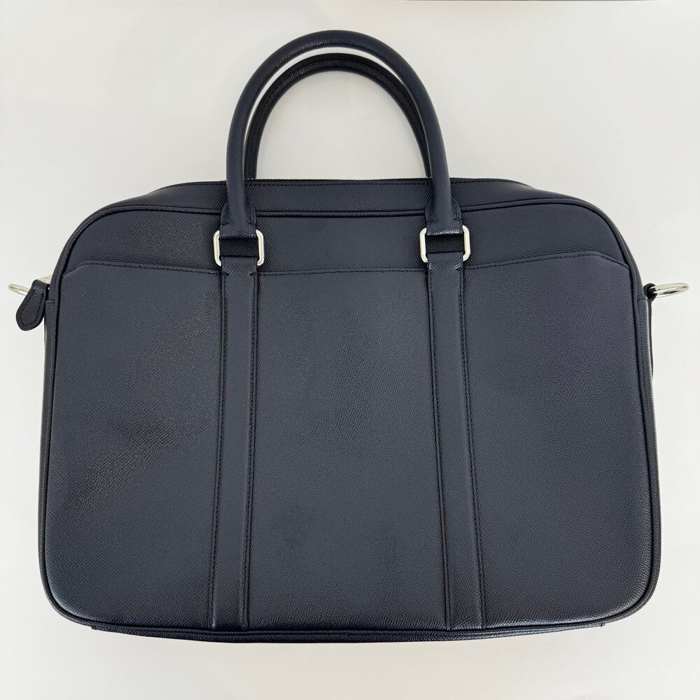 Coach Perry Slim Structured Briefcase Laptop Bag Blue Crossgrain Leather F59057 - Picture 5 of 16